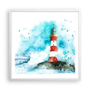 Plakát v bílém rámu - Jednota živlů - 60x60 cm