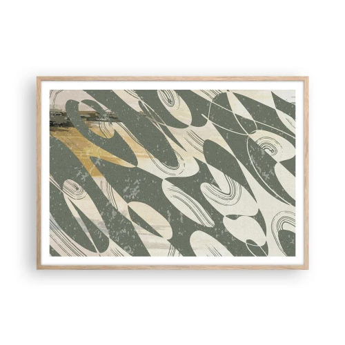 Plakát v rámu světlý dub - Rytmizovaná abstrakce - 100x70 cm
