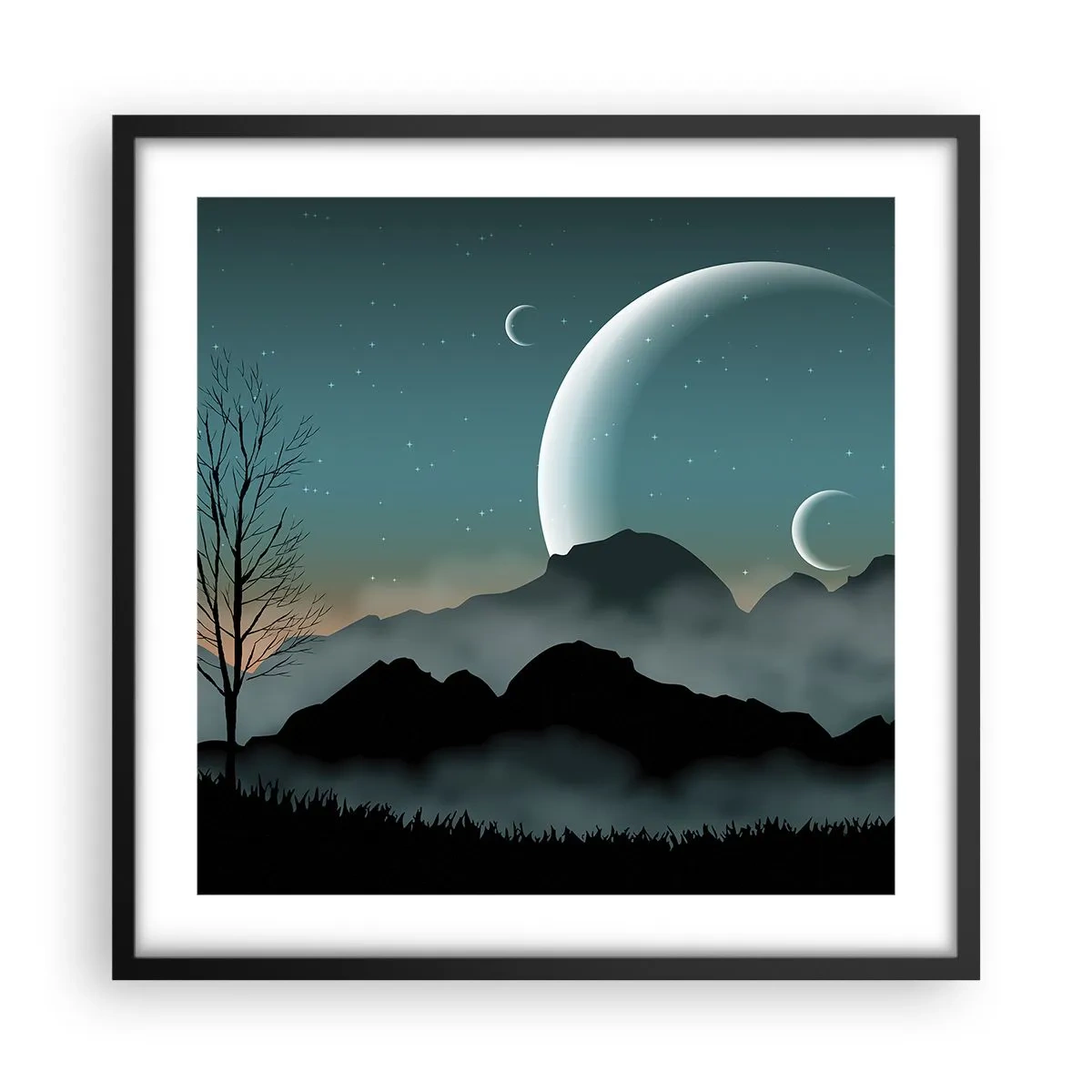 Plakát v černém rámu - Karneval hvězdné noci - 50x50 cm