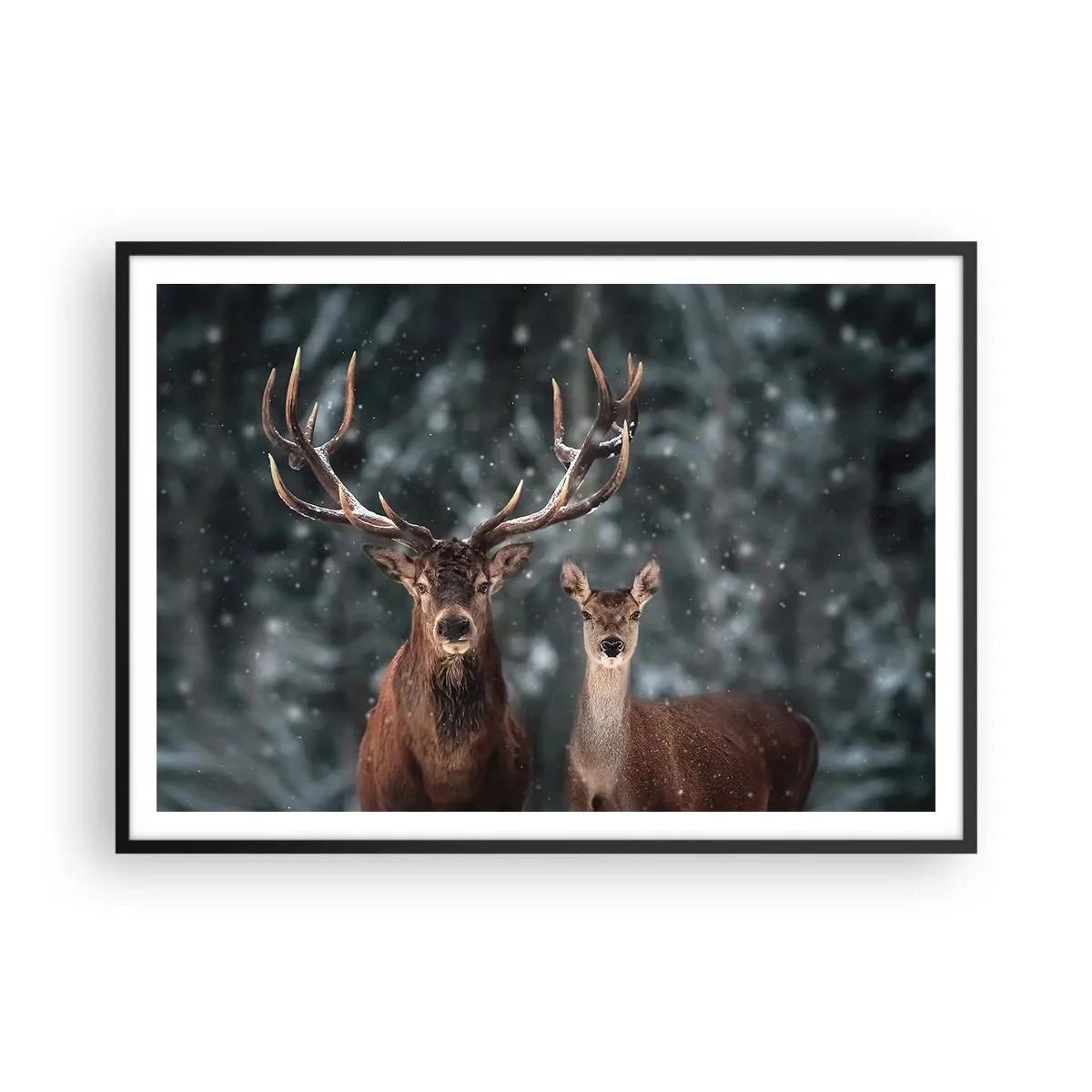 Plakát v černém rámu - Pán lesa se svou ženou - 100x70 cm