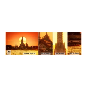 Vzor Fototapety Samolepicí Deluxe Sticker - Ke slunci, vždy ke slunci - Bangkok, Chrám úsvitu, Thajsko - 100x30 cm
