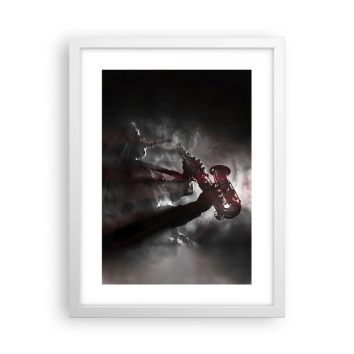 Plakát v bílém rámu - V oparu jazzu - 30x40 cm