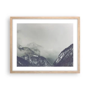 Plakát v rámu světlý dub - Mlžné údolí - 50x40 cm