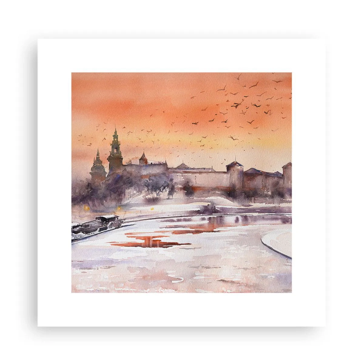 Plakát - Královský západ slunce - 30x30 cm