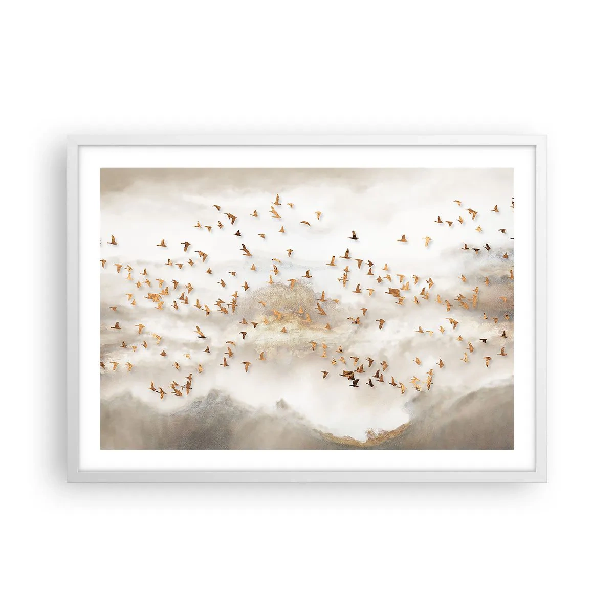 Plakát v bílém rámu - Je čas… - 70x50 cm