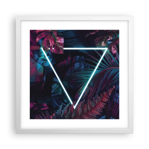 Plakát v bílém rámu - Zahrada v disco stylu - 40x40 cm