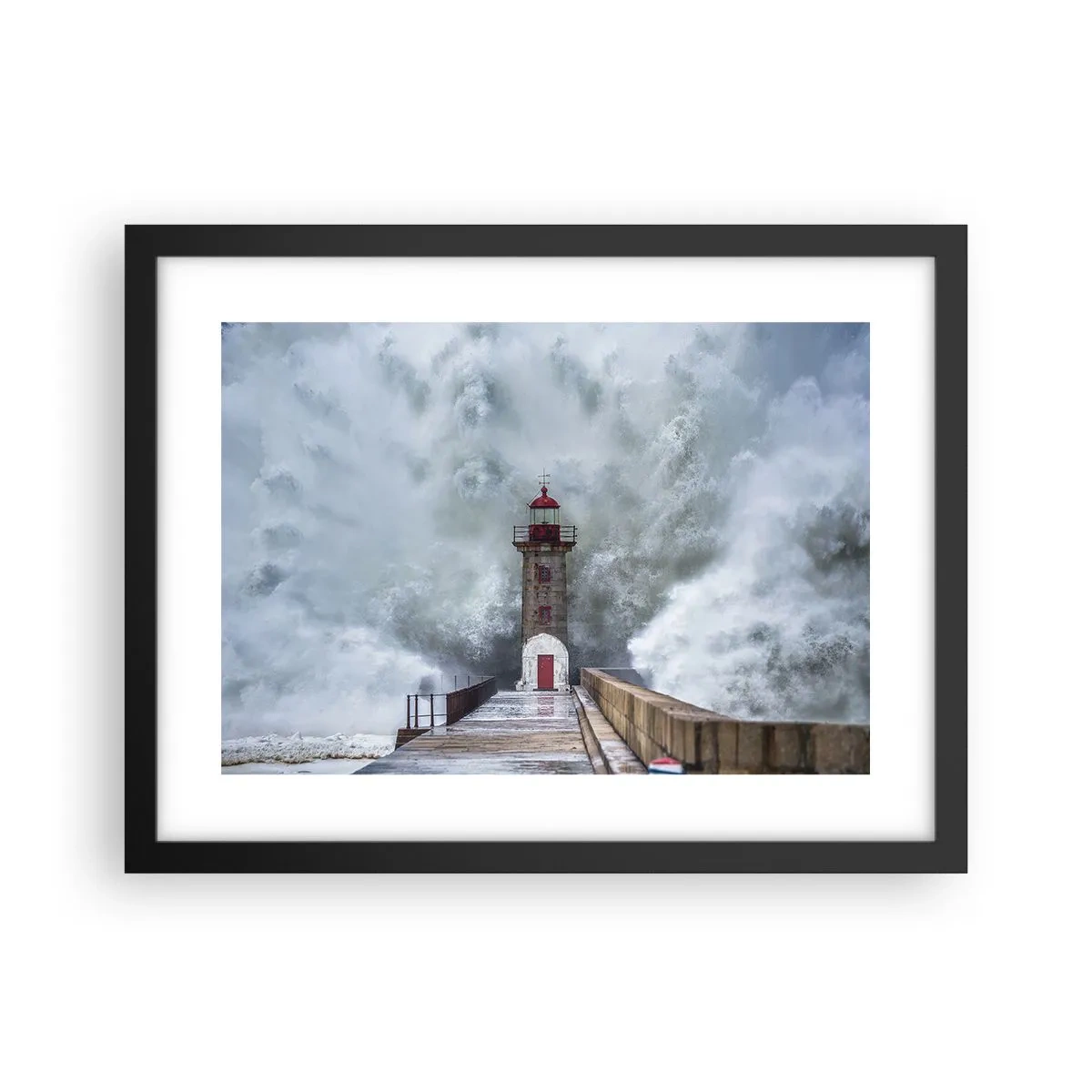 Plakát v černém rámu - Hukot vody, šum větru - 40x30 cm