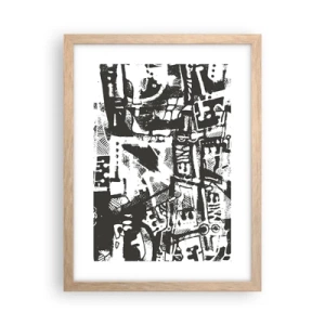 Plakát v rámu světlý dub - Pořádek nebo chaos? - 30x40 cm