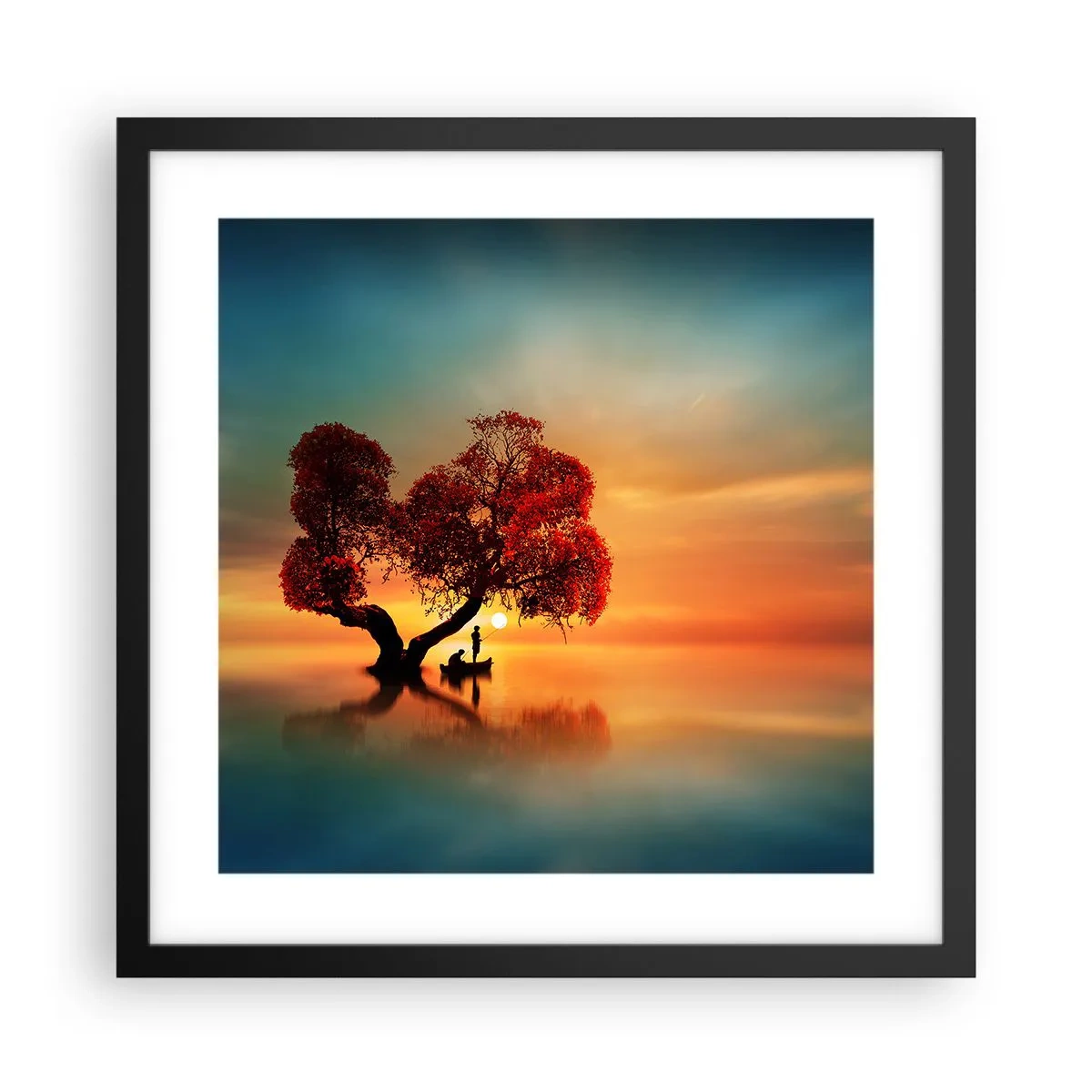 Plakát v černém rámu - Voda a ticho vesmíru - 40x40 cm