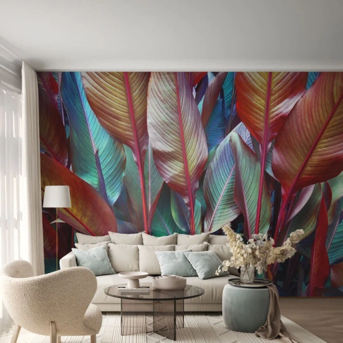 Fototapeta Standard Eco - Barevná houština - Listy, Botanika, Boho - 250x175 cm