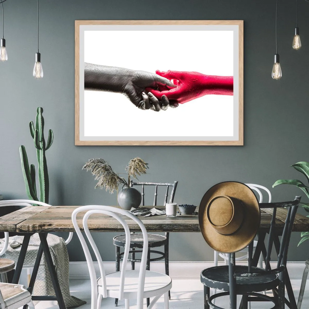 Plakát v rámu světlý dub - Spolu i když jsme odlišní - 91x61 cm