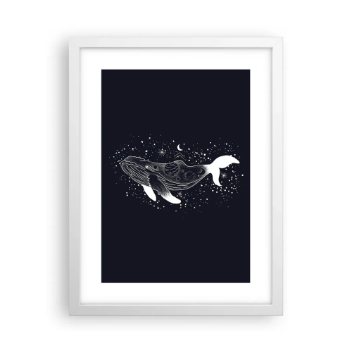 Plakát v bílém rámu - V oceánu vesmíru - 30x40 cm