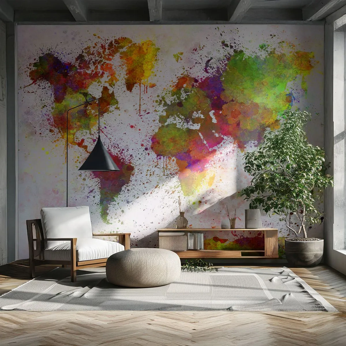 Fototapeta Premium Canvas - Přišlo to nějak samo - Mapa světa, Kontinenty, Kus - 500x350 cm