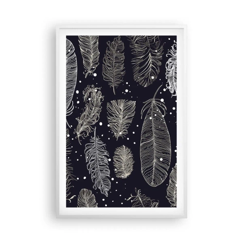 Plakát v bílém rámu - Krajka s peřím - 61x91 cm