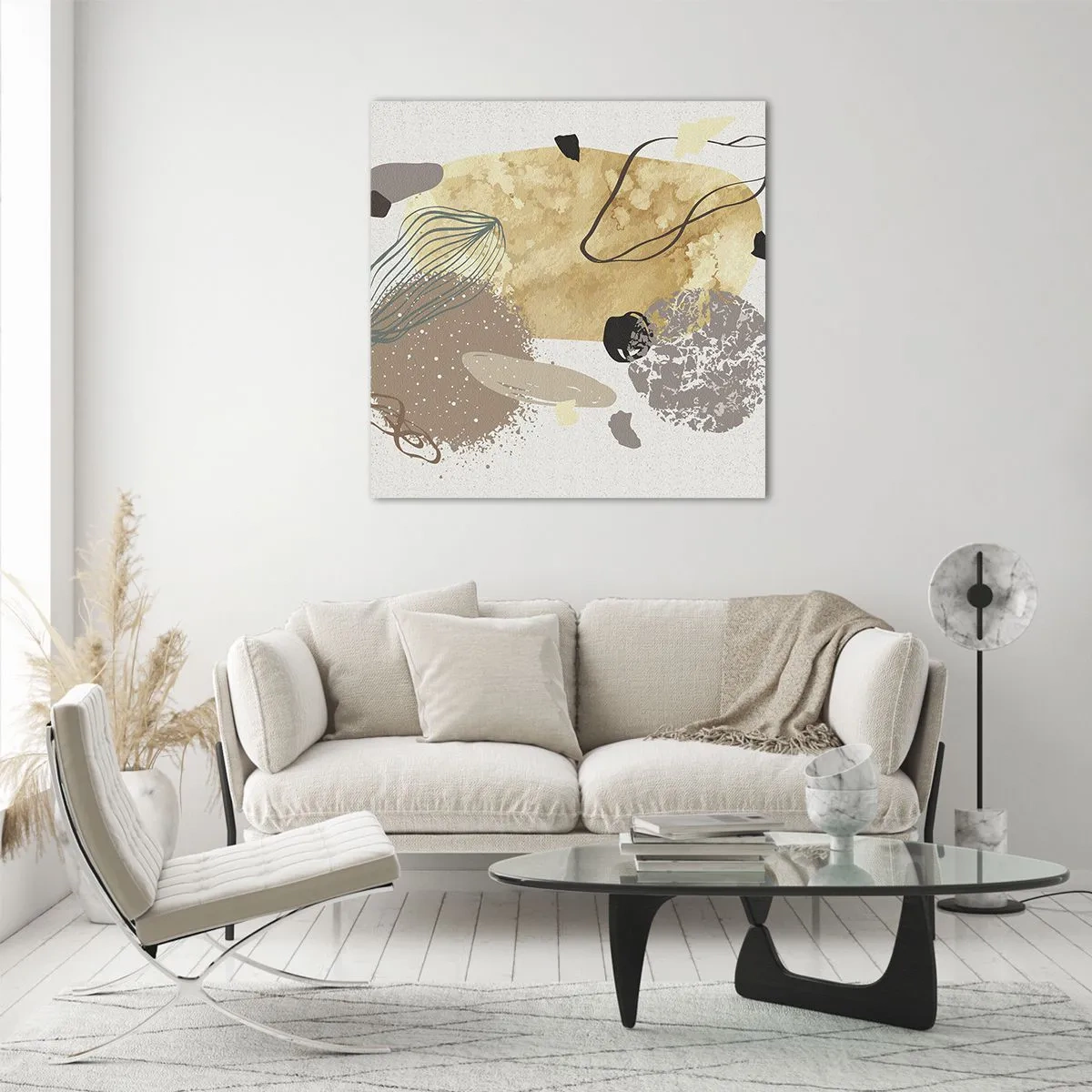 Obraz na skle - Abstraktní švestka - 60x60 cm