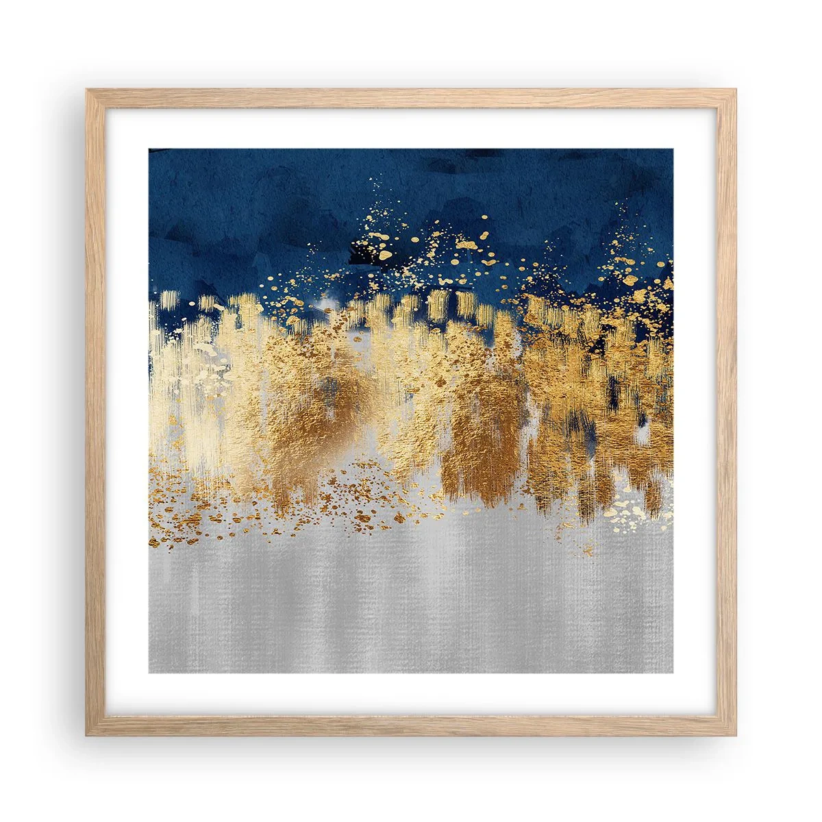 Plakát v rámu světlý dub - Moderní kompozice s jiskrou - 50x50 cm