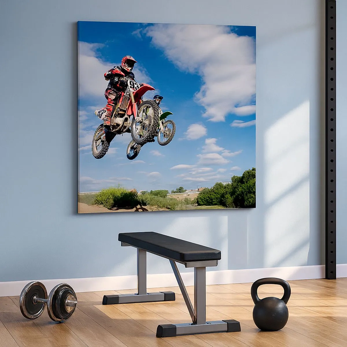 Obraz na plátně - Skok z oblak - 30x30 cm