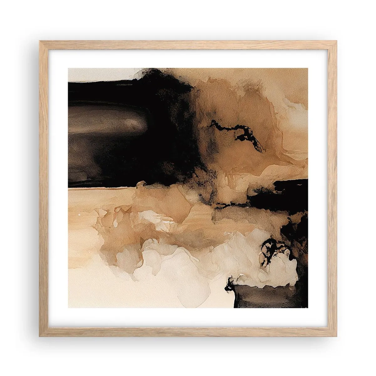 Plakát v rámu světlý dub - Poutavá abstrakce - 50x50 cm