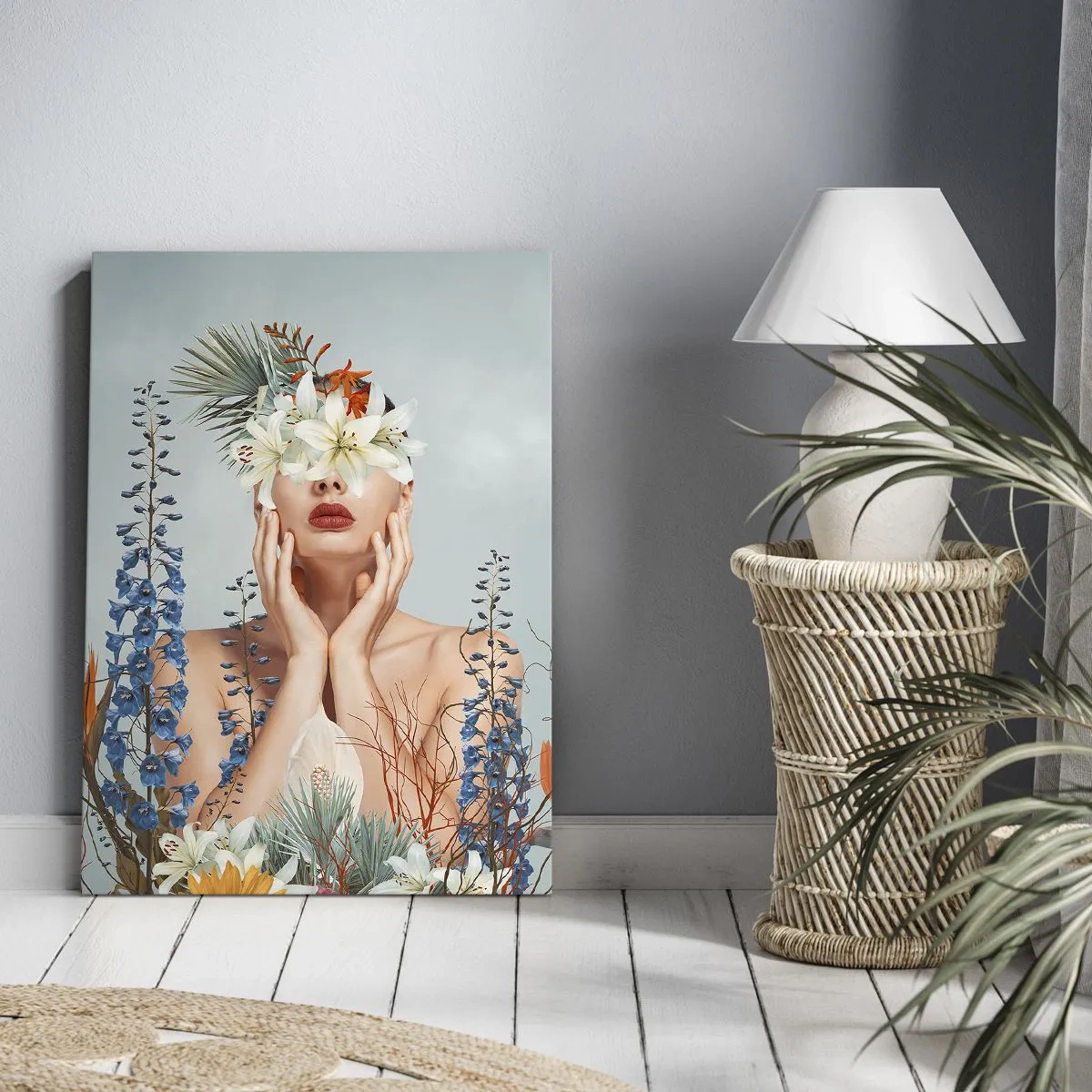 Obraz na plátně - Žena – květina - 50x70 cm