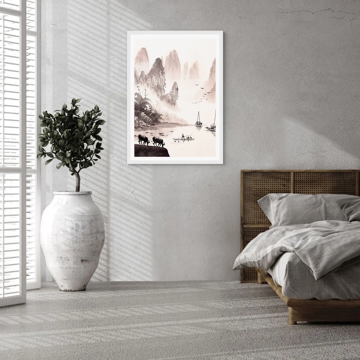 Plakát v bílém rámu - Exotická všednost Východu - 70x100 cm