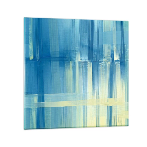 Obraz na skle - Kompozice v tyrkysu - 30x30 cm