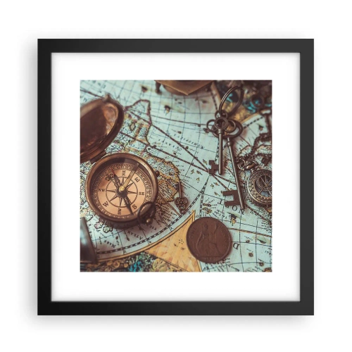Plakát v černém rámu - Pro dobrodruha - 30x30 cm