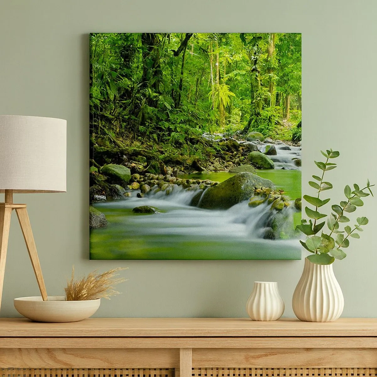 Obraz na plátně - Plout mořem zeleně - 30x30 cm