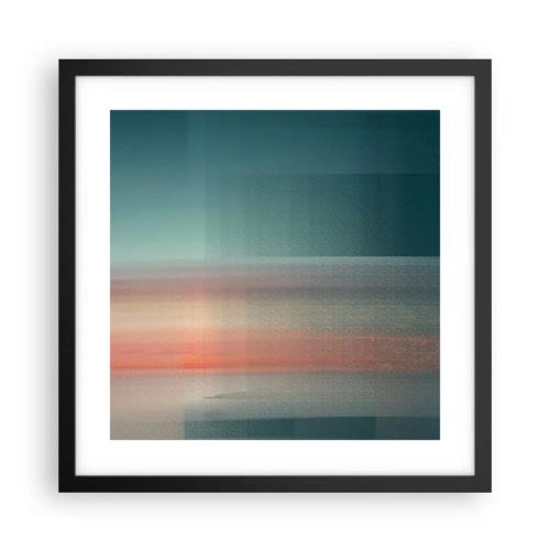 Plakát v černém rámu - Abstrakce: vlny světla - 40x40 cm