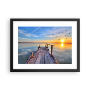 Plakát v černém rámu - Jít před sebe směrem ke slunci - 40x30 cm