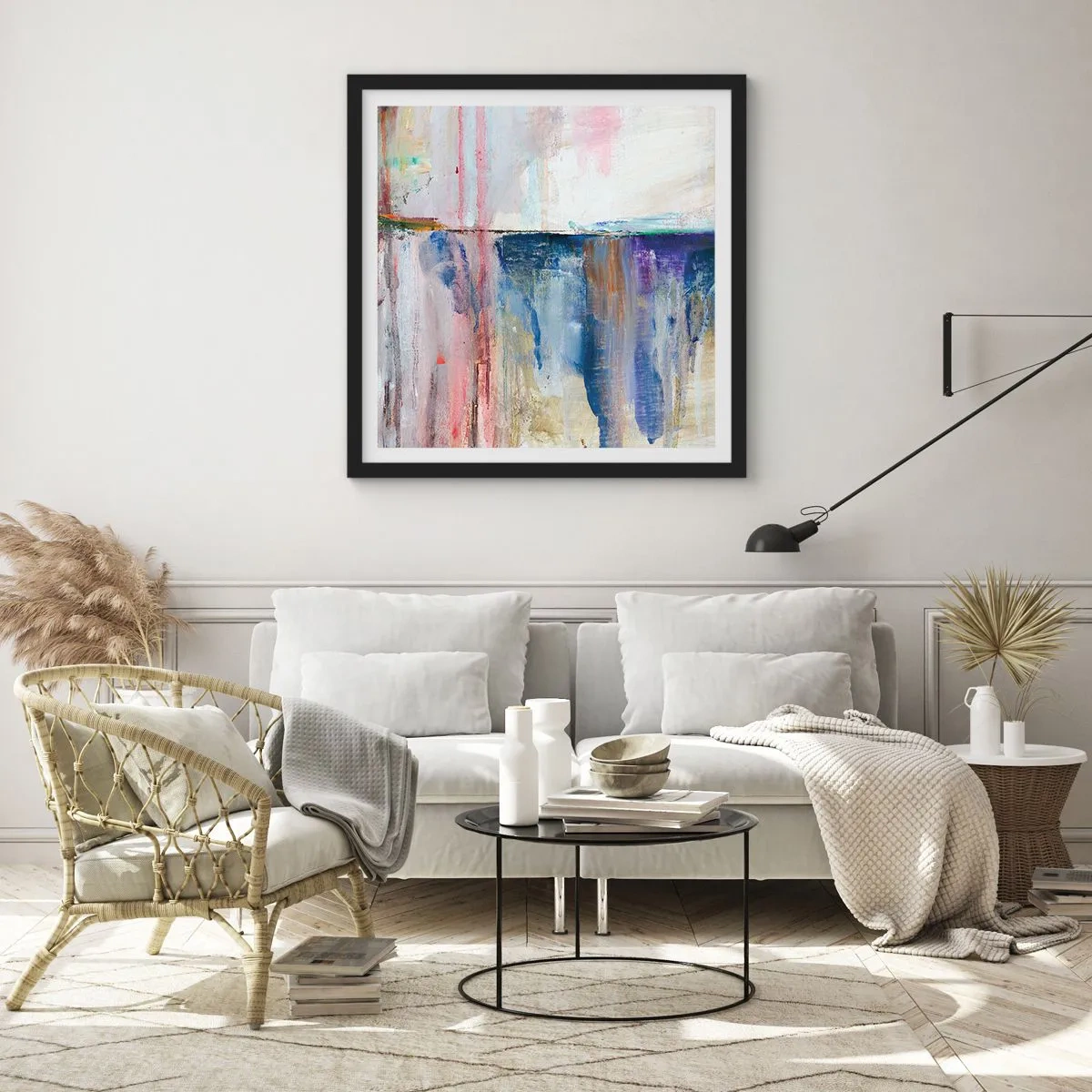 Plakát v černém rámu - Barevné dojmy a asociace - 60x60 cm