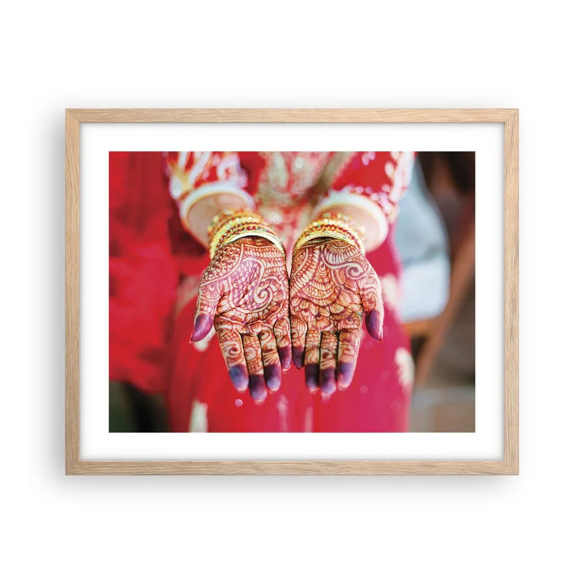 Plakát v rámu světlý dub - Připravená chytit štěstí - 50x40 cm