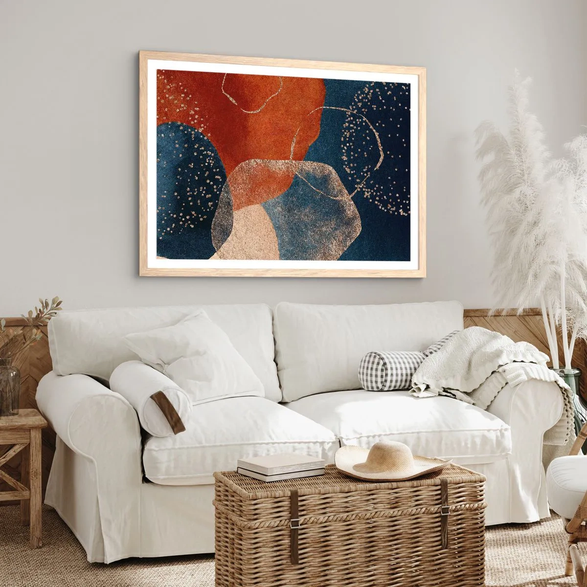 Plakát v rámu světlý dub - Lehkost bytí - 50x40 cm