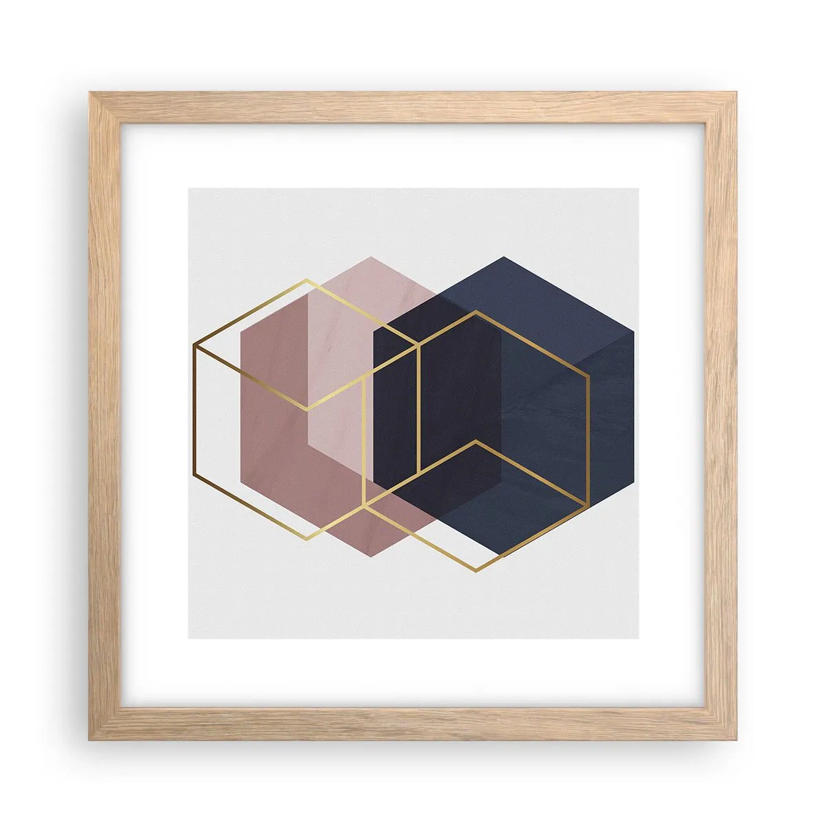 Plakát v rámu světlý dub - Síla jednoduchosti - 30x30 cm