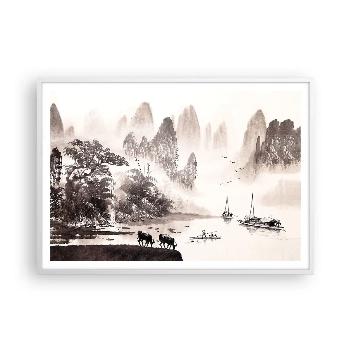 Plakát v bílém rámu - Exotická všednost Východu - 100x70 cm