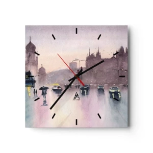 Nástěnné hodiny - V deštivém oparu - 30x30 cm