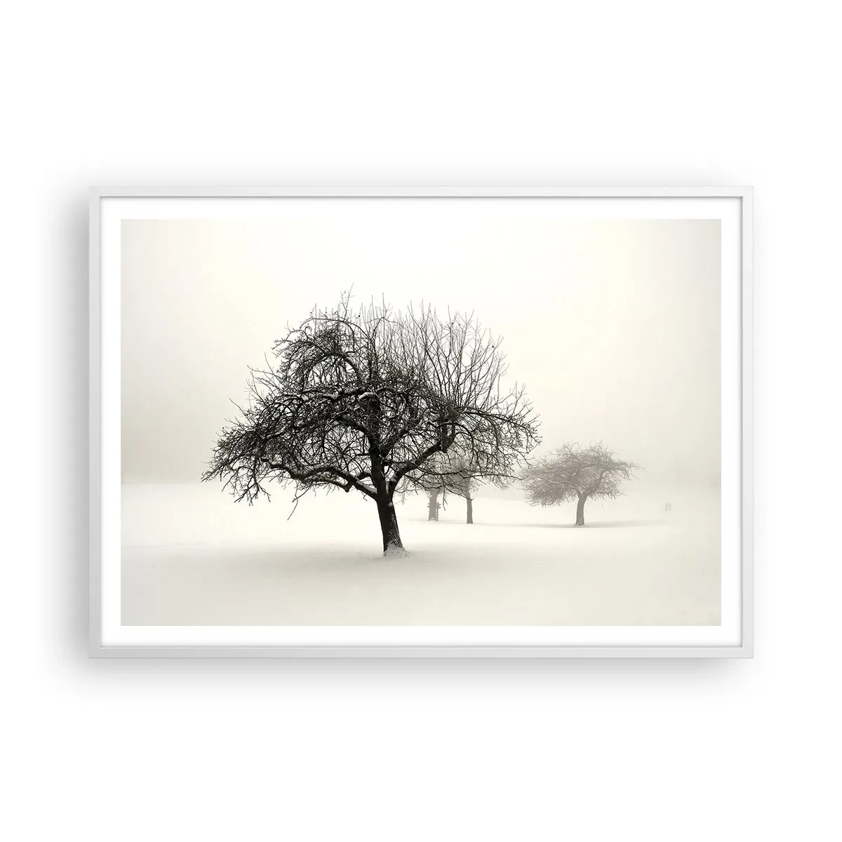 Plakát v bílém rámu - Zimní sen - 100x70 cm