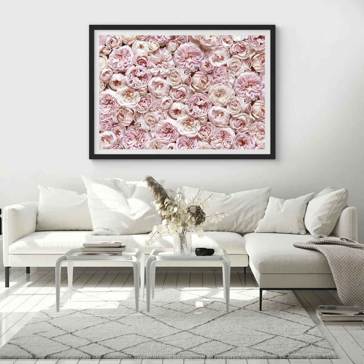 Plakát v černém rámu - Vydlážděná růžemi - 70x50 cm