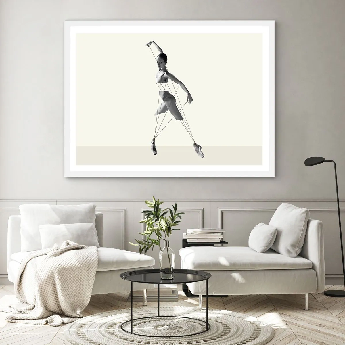 Plakát v bílém rámu - V divadle světa - 91x61 cm