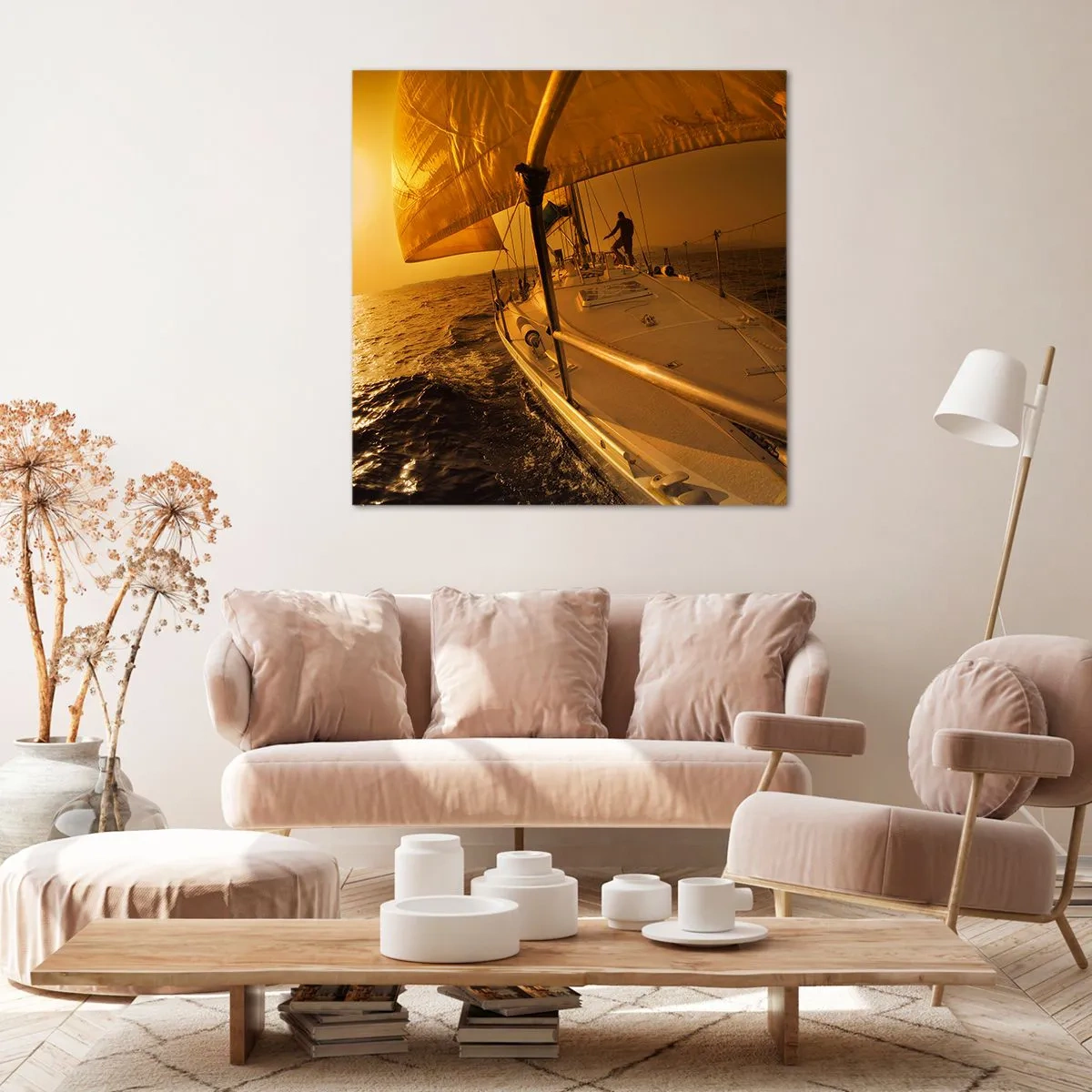 Obraz na plátně - Zlatý večer po vícebarevném dni - 70x70 cm