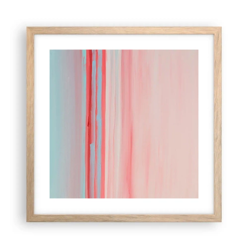 Plakát v rámu světlý dub - Abstrakce za úsvitu - 40x40 cm