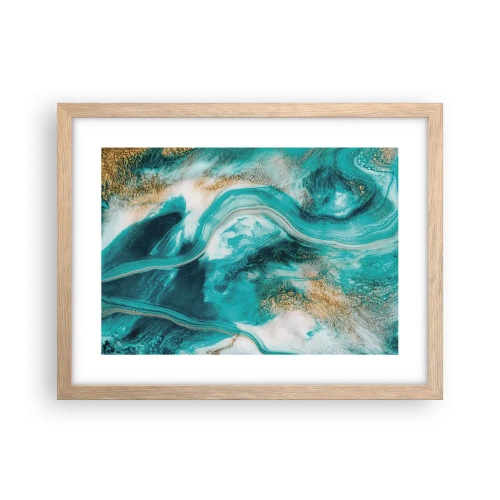 Plakát v rámu světlý dub - Řeka zlata - 40x30 cm