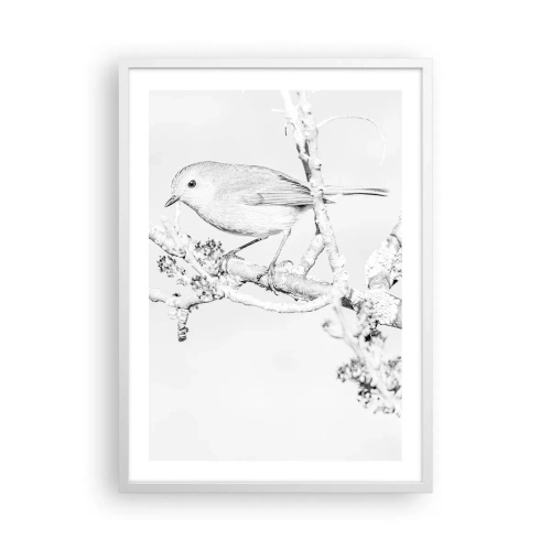 Plakát v bílém rámu - Zimní ráno - 50x70 cm