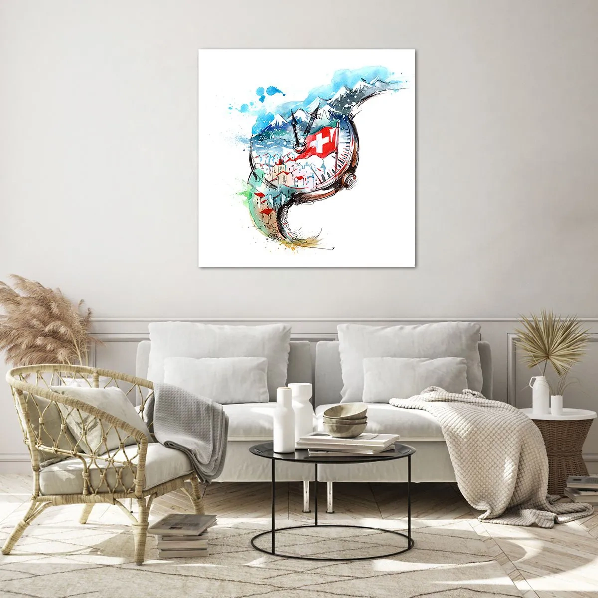 Obraz na skle - Duch Švýcarska - 70x70 cm