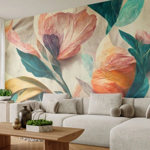 Fototapeta Premium Canvas - Květiny jižních ostrovů - Květiny, Vinobraní, Botanika - 350x256 cm