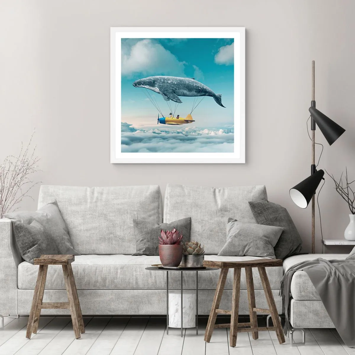 Plakát v bílém rámu - Proč ne? - 40x40 cm