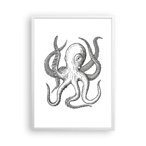 Plakát v bílém rámu - Tančící s vlnami - 50x70 cm