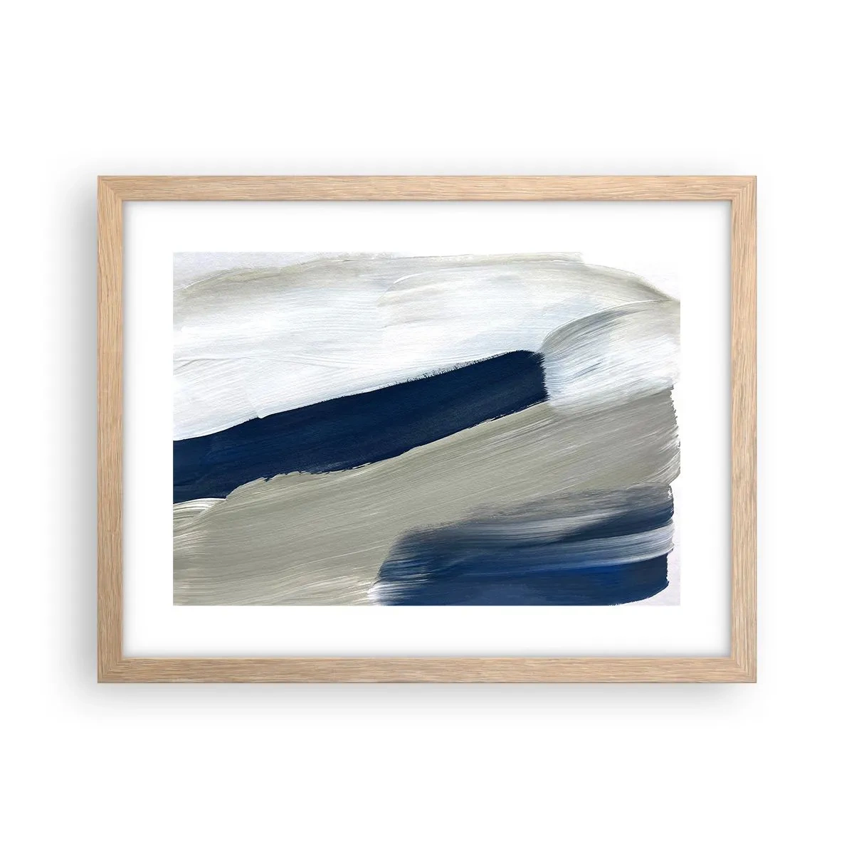 Plakát v rámu světlý dub - Setkání s bílou - 40x30 cm