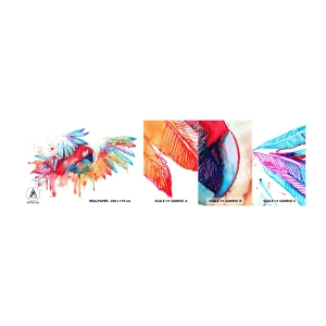 Vzor Fototapety Samolepicí Deluxe Sticker - . - Papoušek, Pták, Abstrakce - 100x30 cm