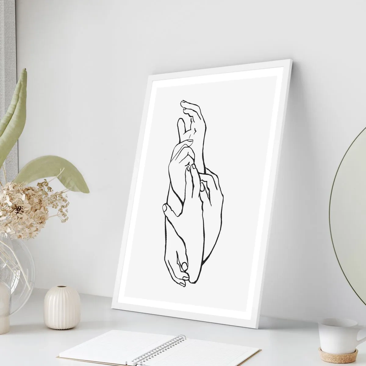 Plakát v bílém rámu - Dobrý dotek - 30x40 cm