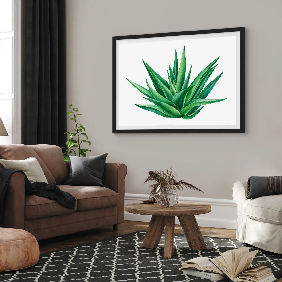 Plakát v černém rámu - Zelená – síla – život - 70x50 cm